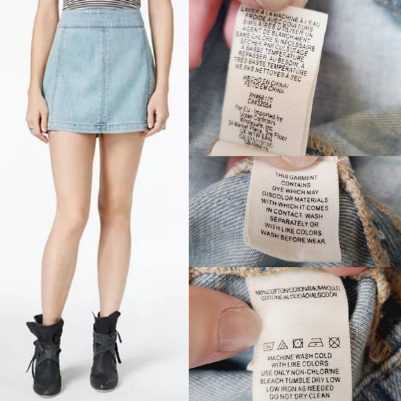 Free People Zip To It Denim Mini Jean Skirt - Picture 7 of 7
